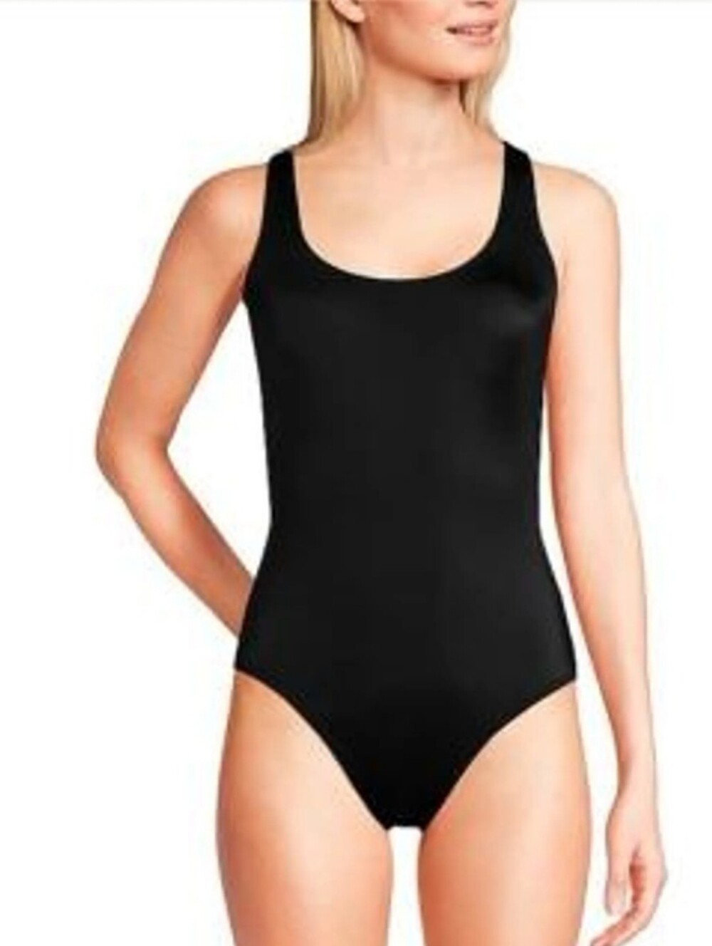 Lands' End Tugless Classic Black Soft Cup Tank US 4